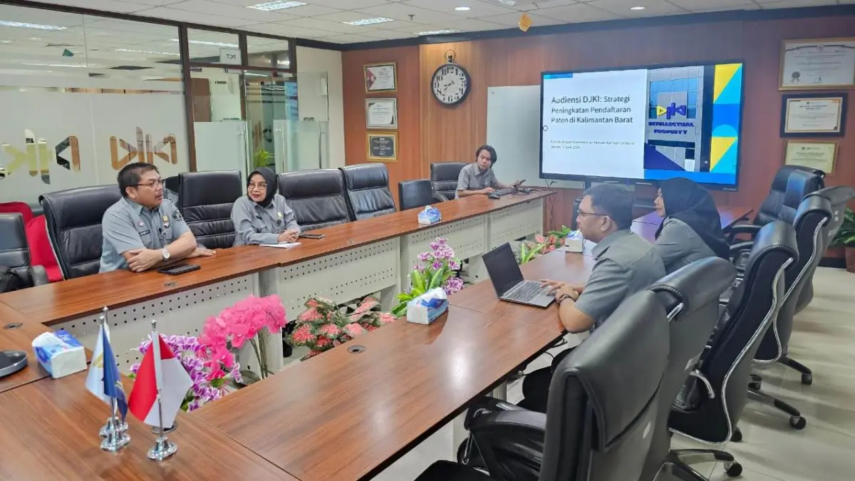 Kanwil Kemenkum Kalbar menggelar rapat bersama Direktorat Paten, DTLST, dan Rahasia Dagang DJKI pada Senin (6/4). (ISTIMEWA)