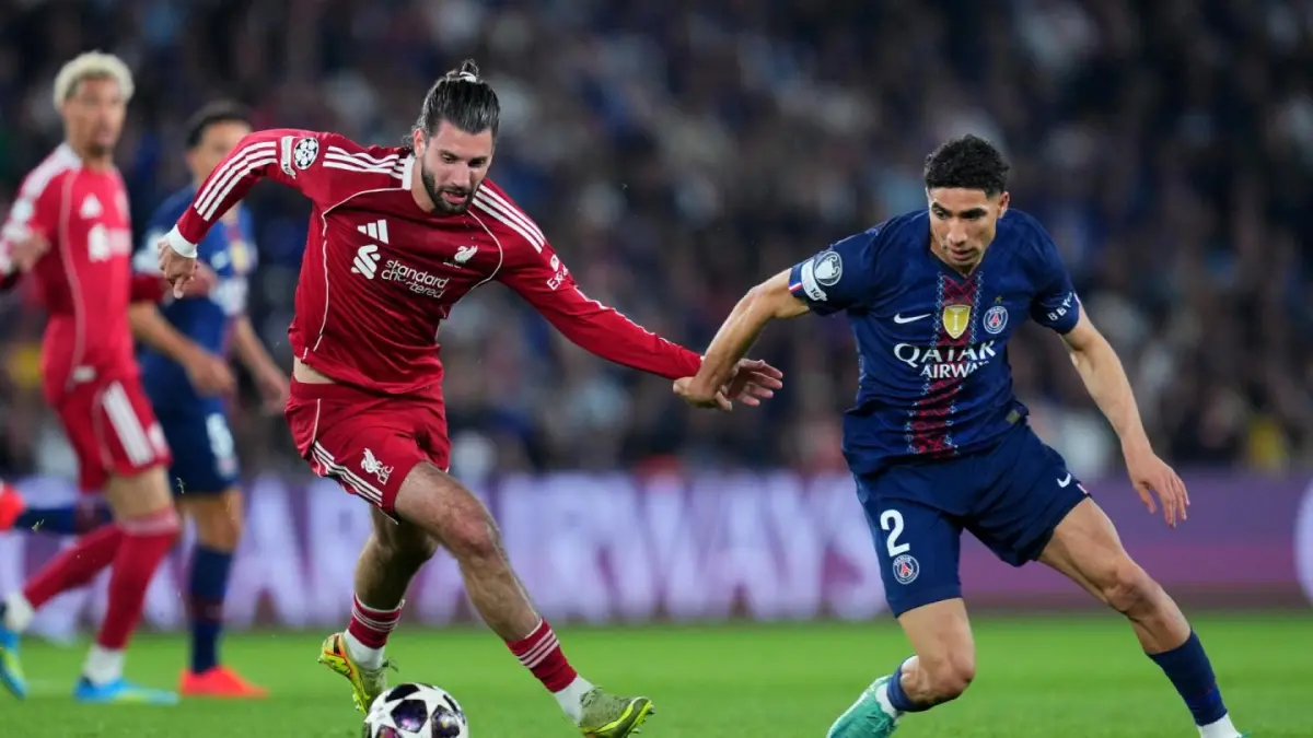 Dominik Szoboszlai diberi rating 6.4 pada pertandingan melawan PSG. Dia terlalu sering kehilangan penguasaan bola.&nbsp; (FOTO: LIVERPOOL FC)