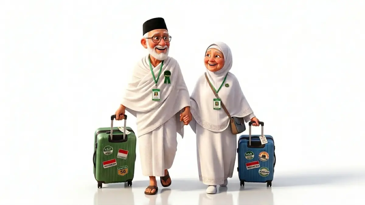 Ilustrasi pasangan haji