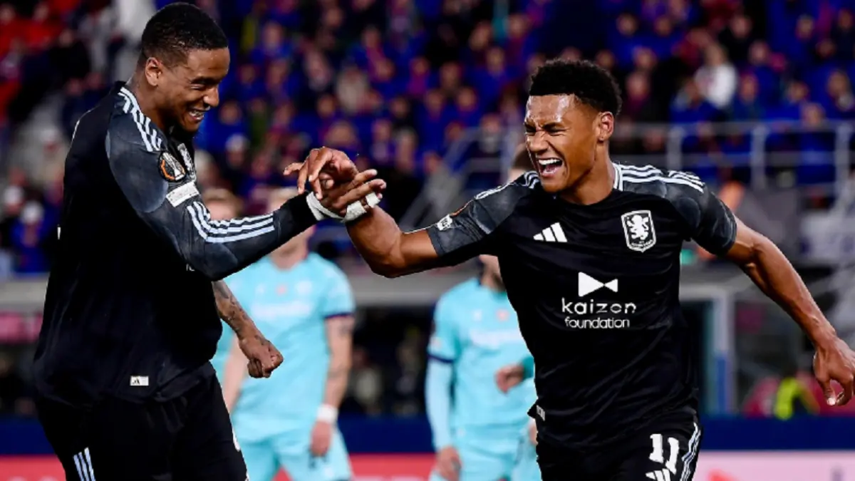 Penyerang tajam Aston Villa, Ollie Watkins, merayakan salah satu golnya ke gawang Bologna yang menjadi pesan kuat bagi pelatih Inggris, Thomas Tuchel.(INSTAGRAM/@olliewatkins)