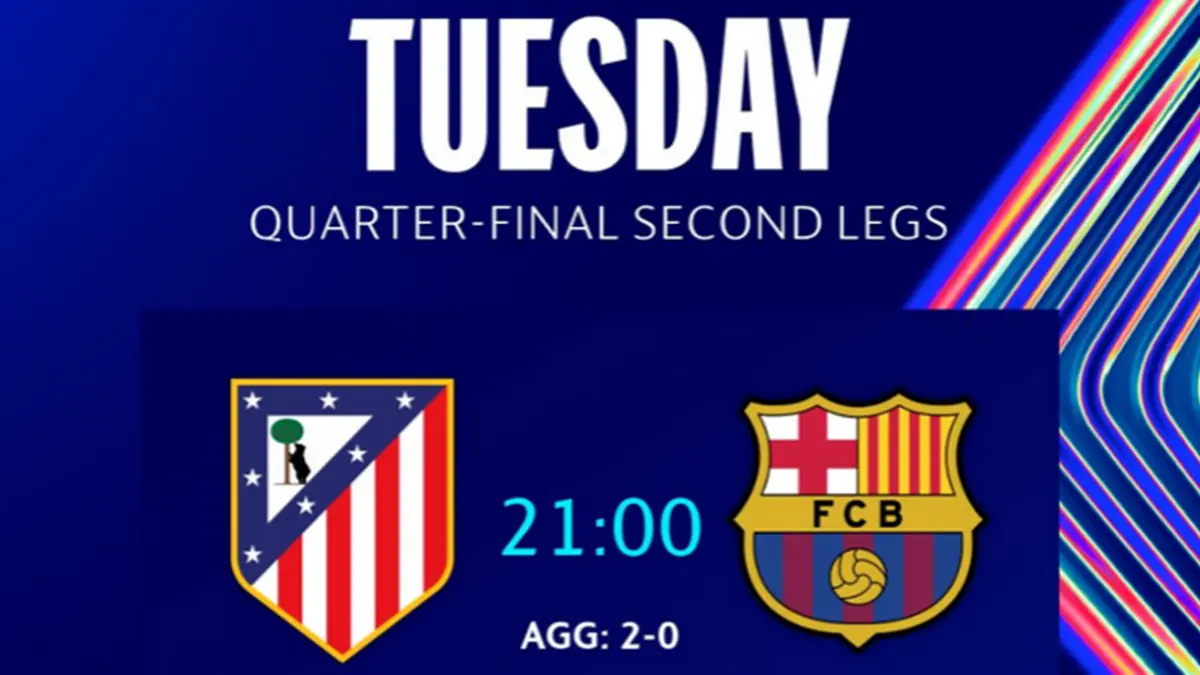 Atmosfer panas laga Atletico Madrid vs Barcelona di Liga Champions 2026 penuh tensi tinggi. (INSTAGRAM/@championsleague)