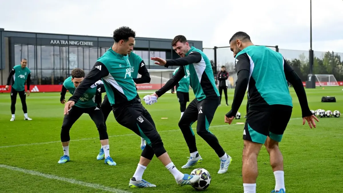 Sesi latihan tim Liverpool FC jelang pertandingan leg kedua melawan PSG, Rabu dini hari WIB. (DOK.LIVERPOOL FC)