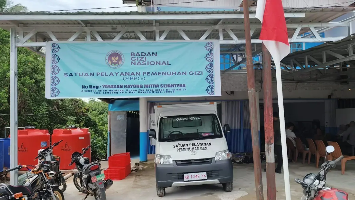 DISUSPEND: Satu di antara dapur Satuan Pelayanan Pemenuhan Gizi (SPPG) Program Makan Bergizi Gratis (MBG) di Desa Teluk Melano, Kecamatan Simpang Hilir, Kabupaten Kayong Utara, Kalimantan Barat, yang disuspend oleh Badan Gizi Nasional. (ISTIMEWA)