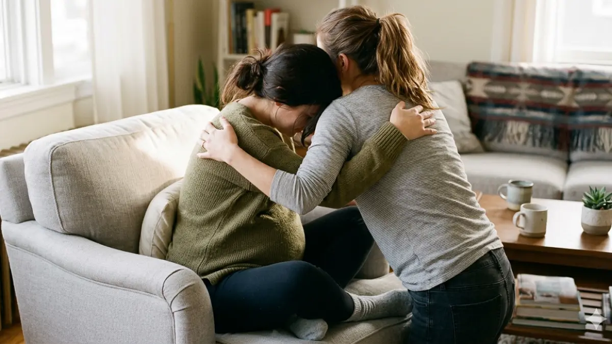 Ilustrasi persahabatan dua perempuan (AI)