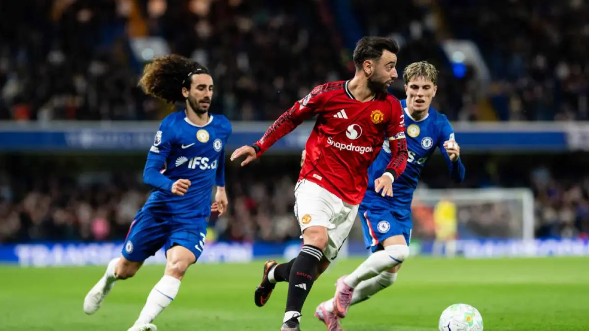 Kapten Bruno Fernandes memberi assit ke Cunha yang mencetak satu-satunya gol kemenangan United atas Chelsea. (DOK. MANCHESTER UNITED)