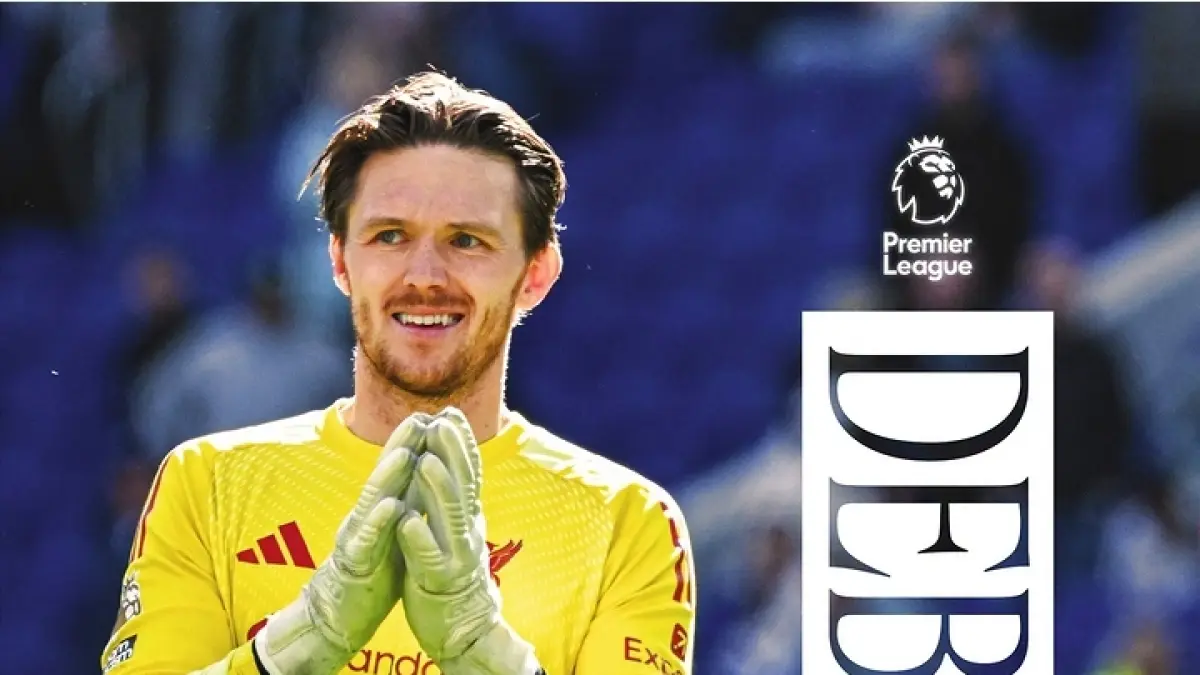 Kiper ketiga Liverpool Freddie Woodman menjalani debut pedana di Liga Inggris saat melawan Everton, Minggu (19/4). (INSTAGRAM LIVERPOOL FC)