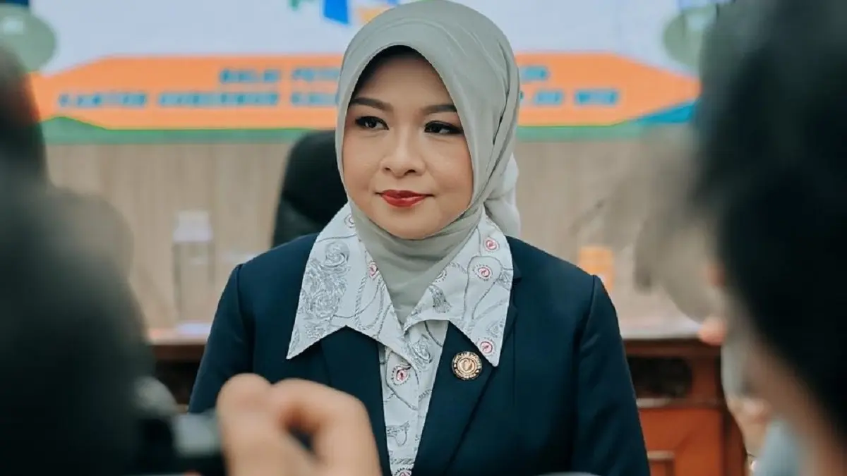 Windy Prihastari saat diwawancarai awak media usai terpilih kembali memimpin Yayasan Kanker Indonesia (YKI) Cabang Kalbar periode 2026–2031. (ISTIMEWA)