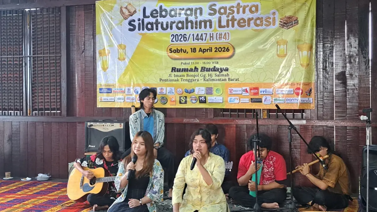 Salah satu penampilan seni dalam kegiatan Lebaran Sastra-Silaturahim Literasi. (ISTIMEWA)