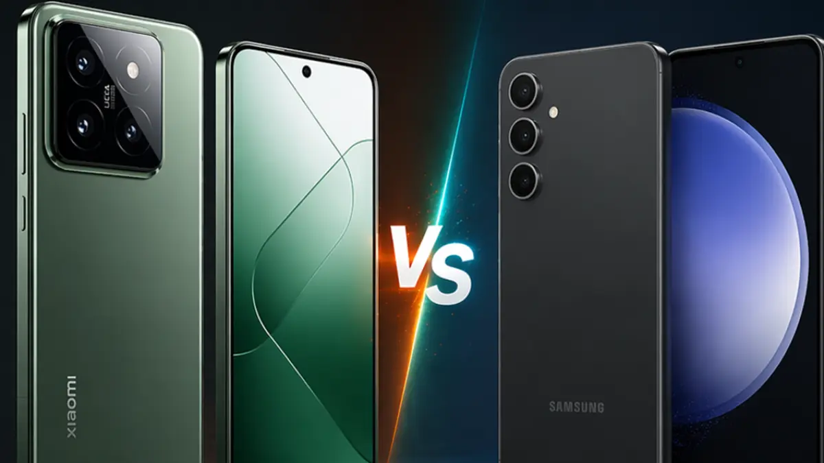 Perbandingan Xiaomi 14 dan Samsung Galaxy S23 FE dalam penggunaan harian (Ilustrasi Generated AI)