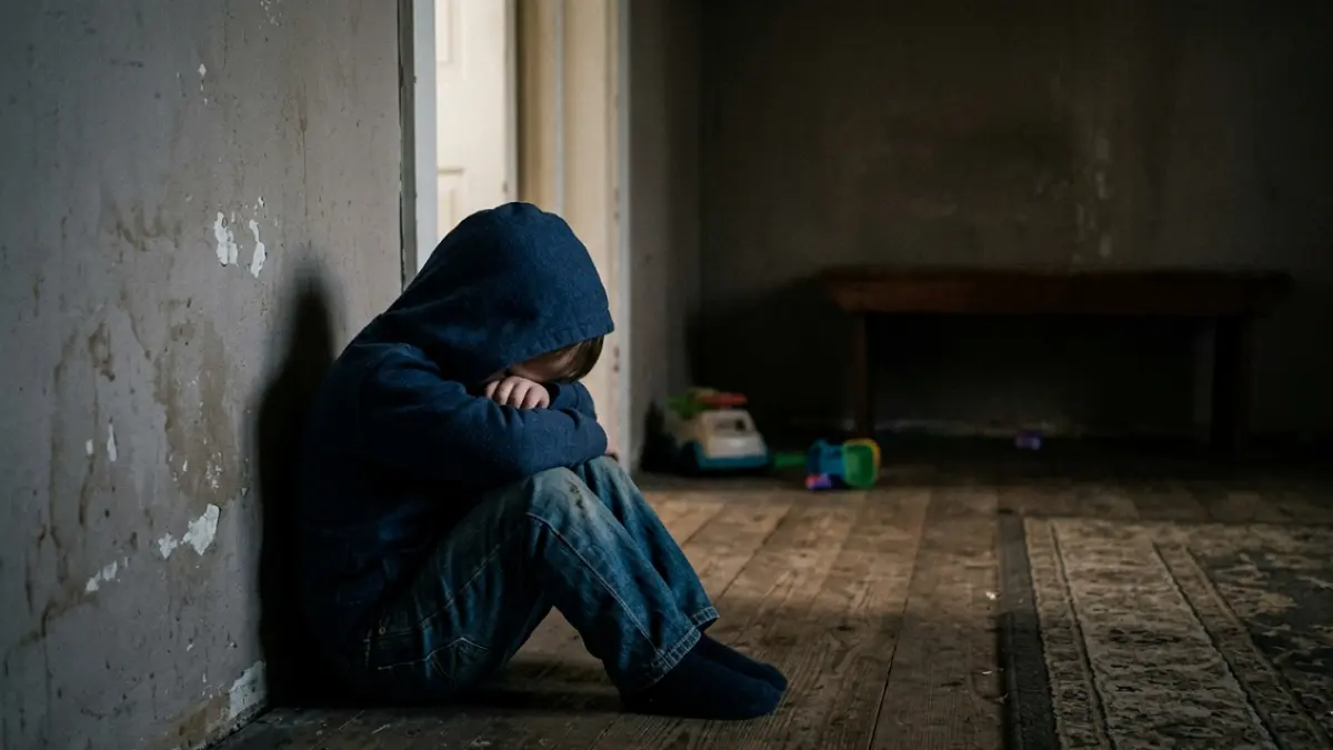 Ilustrasi anak bersedih (AI)