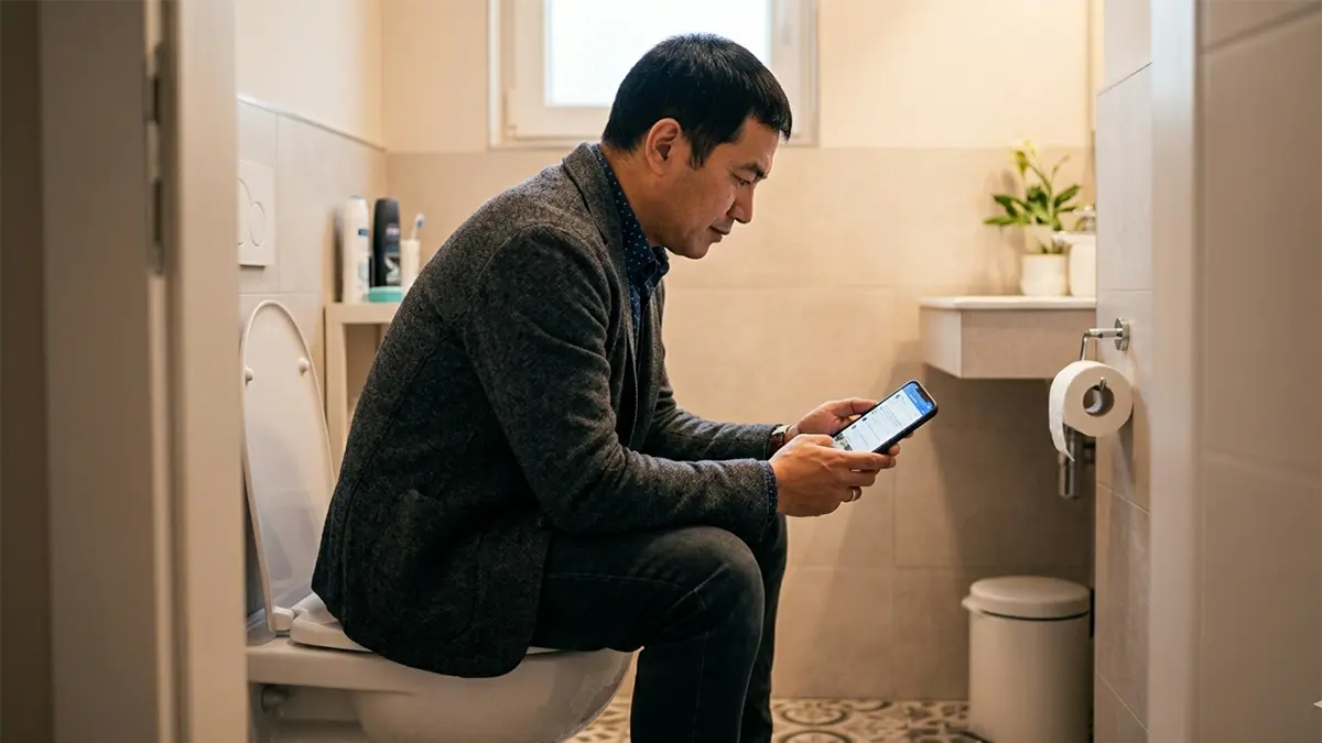 Ilustrasi di toilet (AI)
