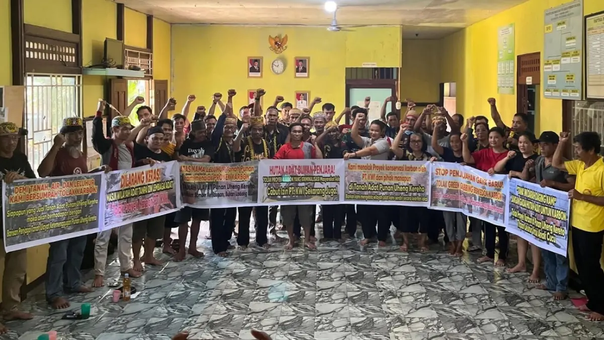 Penolakan terhadap PT KWI  masyarakat Adat Punan Uheng Kareho di Kapuas Hulu. (ISTIMEWA)