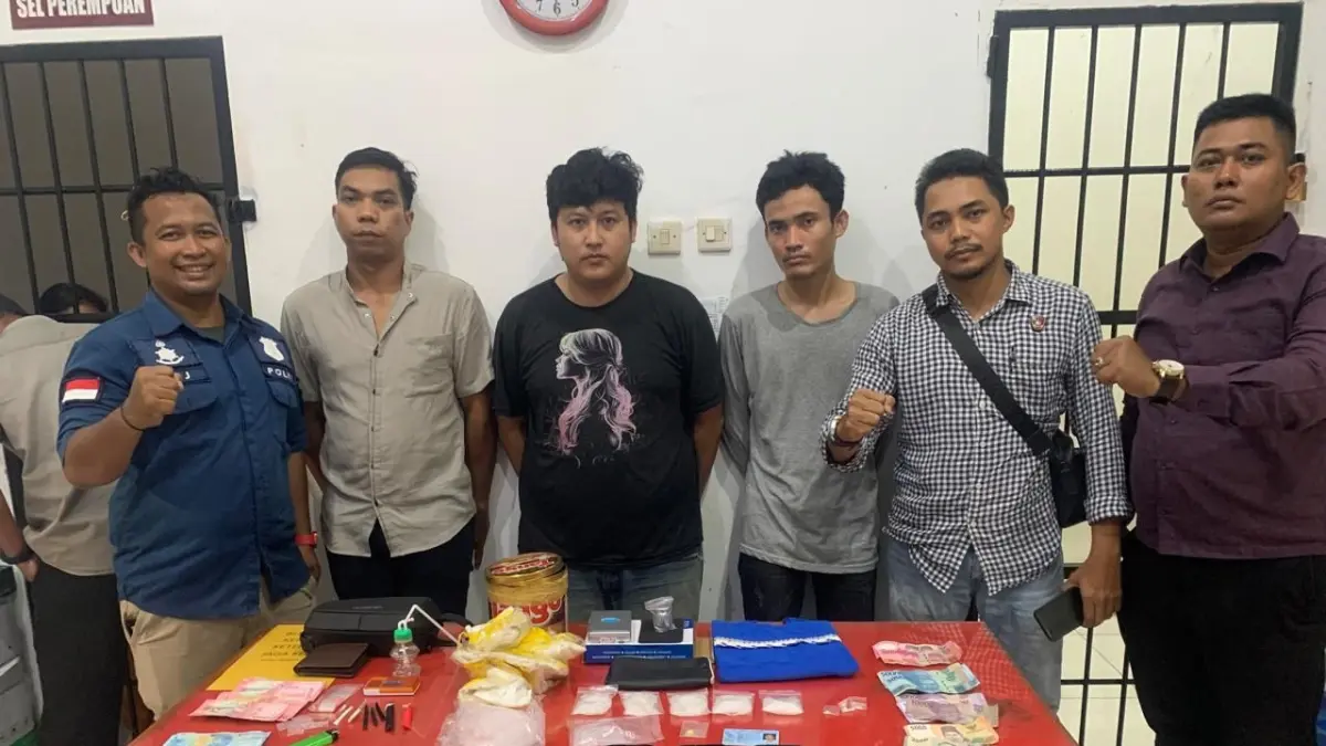Tiga pengedar sabu yang berhasil ditangkap anggota Polsek Detla Pawan, Senin (20/4) lalu.