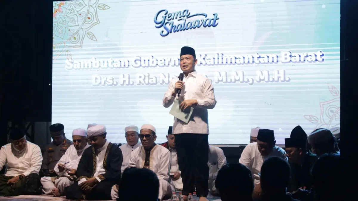 Gubernur Kalimantan Barat Ria Norsan saat menyampaikan sambutan saat peresmian Rumah Quran di Jalan Apel. (Adpim Pemprov Kalbar)