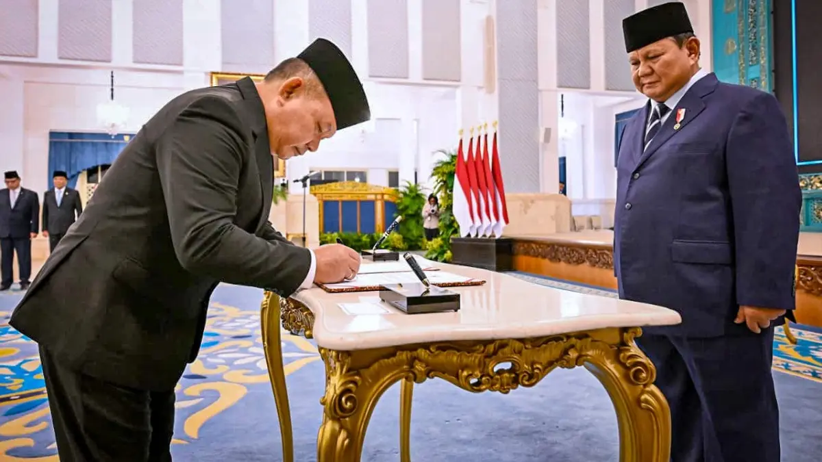 Presiden Prabowo Subianto melantik enam pejabat baru, pada Senin (27/04/2026). (BPMI Setpres)