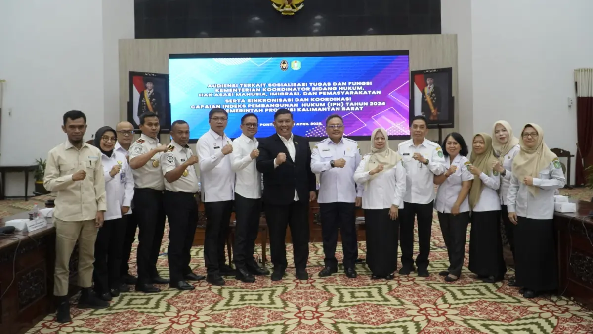 Kantor Wilayah Kementerian Hukum Kalimantan Barat beserta jajaran menerima kunjungan kerja Sekretaris Kemenko Kumham dan Imipas di Kalbar pada Rabu (29/4). (DOK KANWIL KEMENKUM KALBAR)