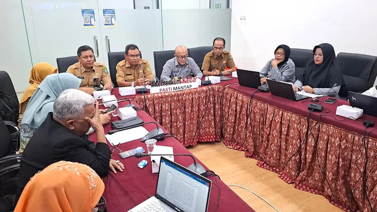 Kantor Wilayah Kementerian Hukum Kalimantan Barat menggelar Anev hukum perda kota Singkawang pada Selasa (28/4). (DOK KANWIL KEMENKUM KALBAR)