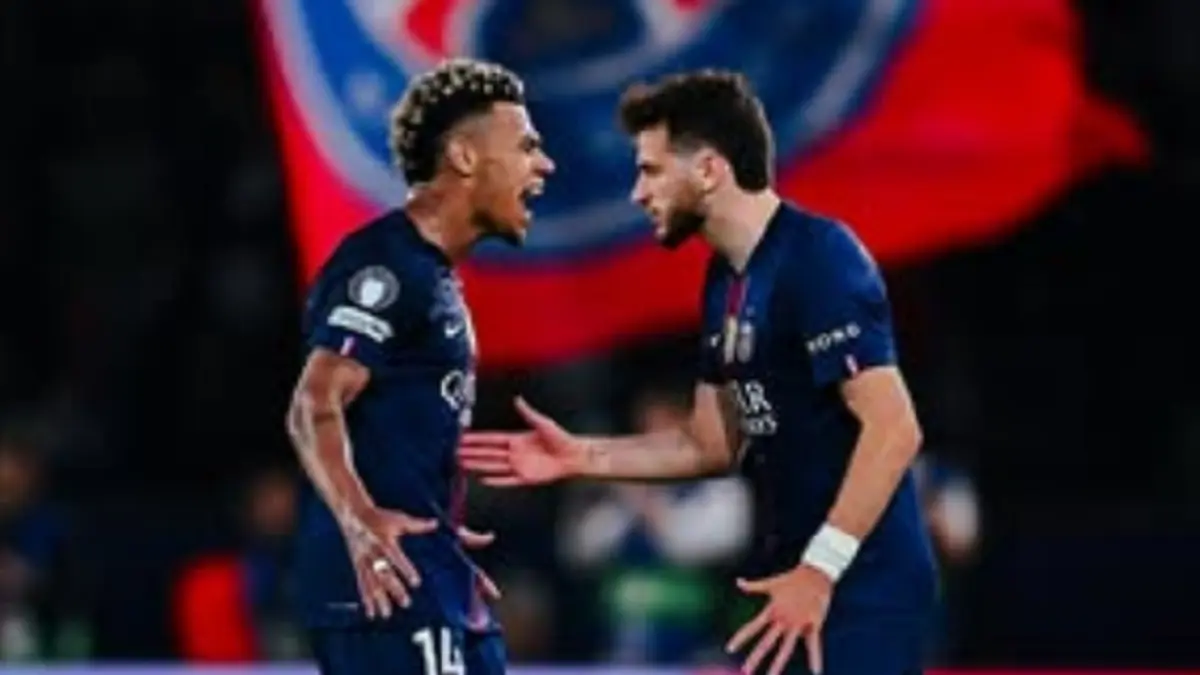 Pemain PSG berselebrasi usai menjebol gawang Bayern di semifinal Liga Champions. (INSTAGRAM/@psg)
