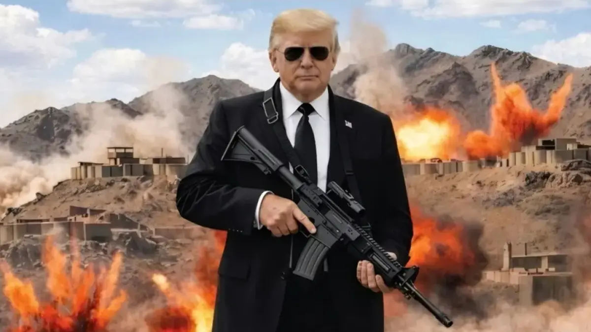 Donald Trump unggah foto AI menggenggam senjata sembari mengancam Iran. (Truth Social/Donald Trump)