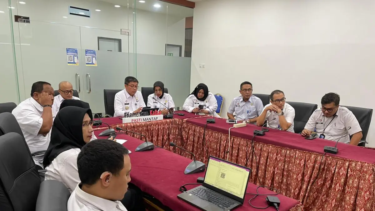 Kantor Wilayah Kementerian Hukum Kalimantan Barat mengikuti kegiatan Evaluasi Kinerja B04 secara daring pada Rabu (29/4). (DOK KANWIL KEMENKUM KALBAR)