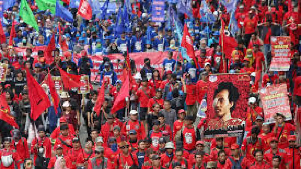 Salah satu aksi memperingati Hari Buruh Sedunia di Jakarta (DOC JAWA POS) 