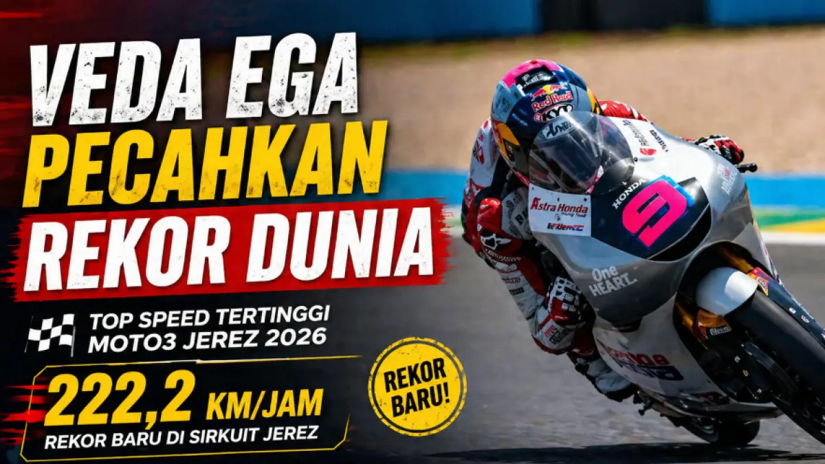 Veda Ega Pratama memecahkan rekor kecepatan Moto3 di Sirkuit Jerez dengan 222,2 km per jam
