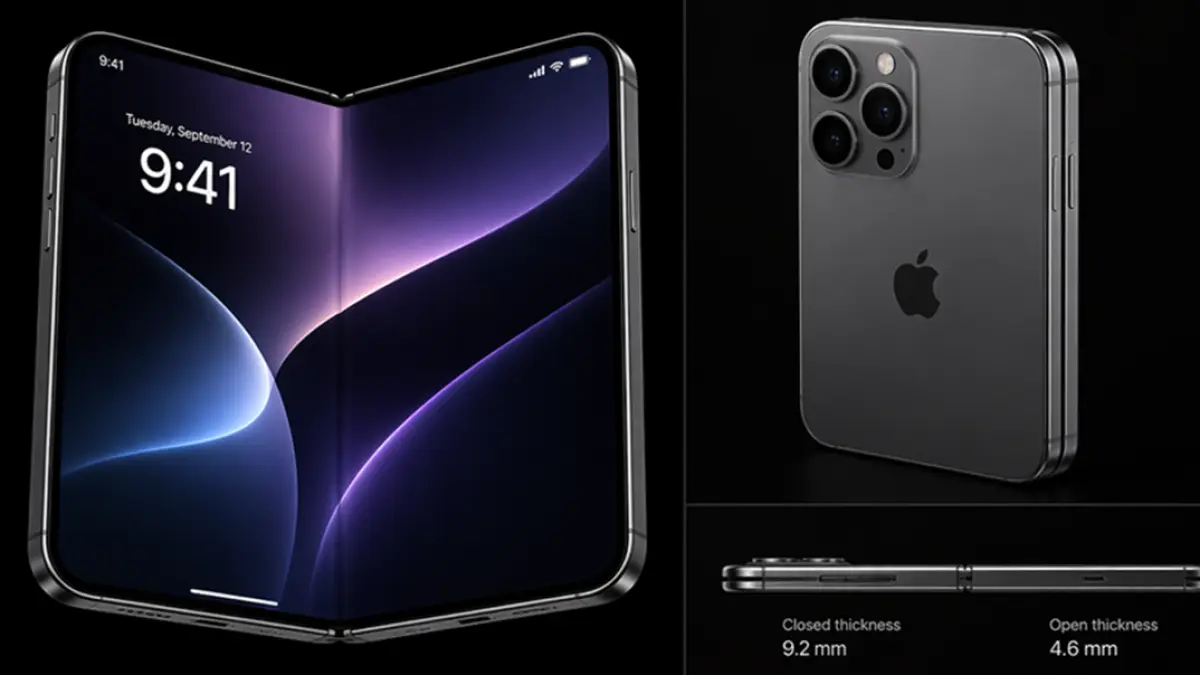 Bocoran desain iPhone Ultra lipat Apple yang beredar jelang peluncuran resmi. (Ilustrasi AI)