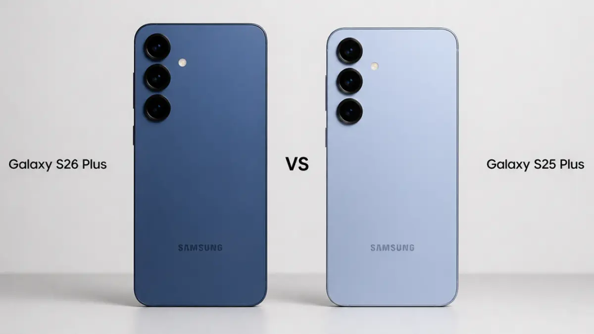 Perbandingan Samsung Galaxy S26 Plus dan S25 Plus yang memiliki desain hampir identik.(ILustrasi AI)