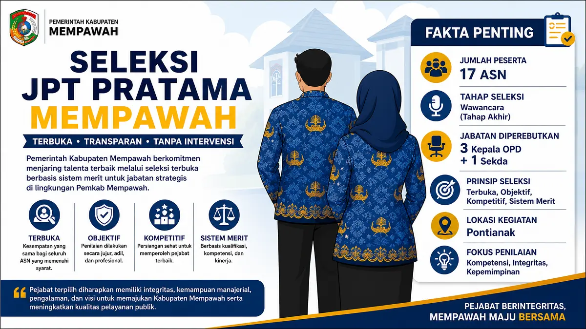 Bupati Erlina saat membuka uji kompetensi bidang JPT Pratama Pemkab Mempawah. (ISTIMEWA)