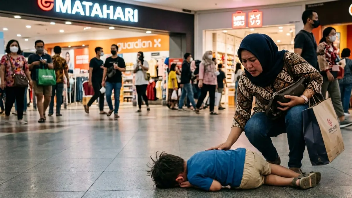 Ilustrasi anak tantrum (AI)
