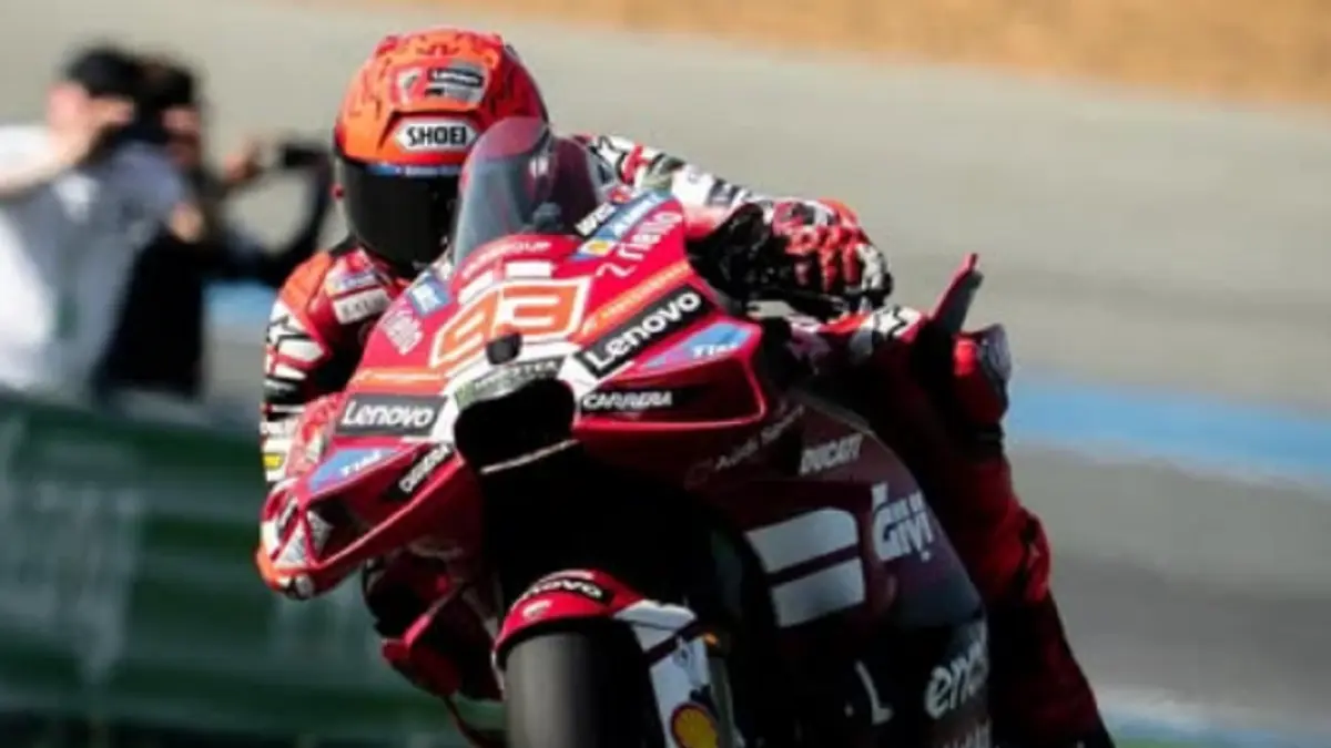 Marc Marquez saat tampil pada Sprint MotoGP Spanyol 2026 bersama Ducati. (INSTAGRAM/@marcmarquez93)