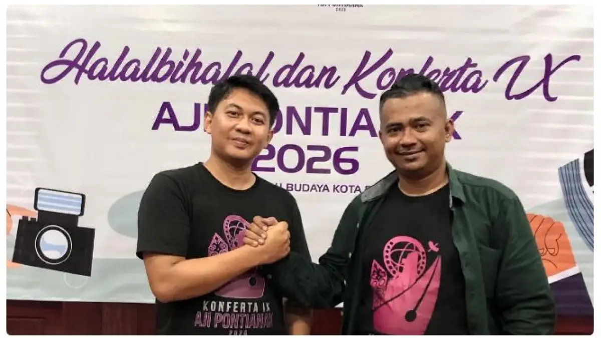 PENGURUS BARU: Konferta AJI Pontianak resmi menetapkan Rivaldi Ade Musliadi sebagai Ketua dan Bagoes Suhanda sebagai Sekretaris untuk periode 2026–2029. (ISTIMEWA)