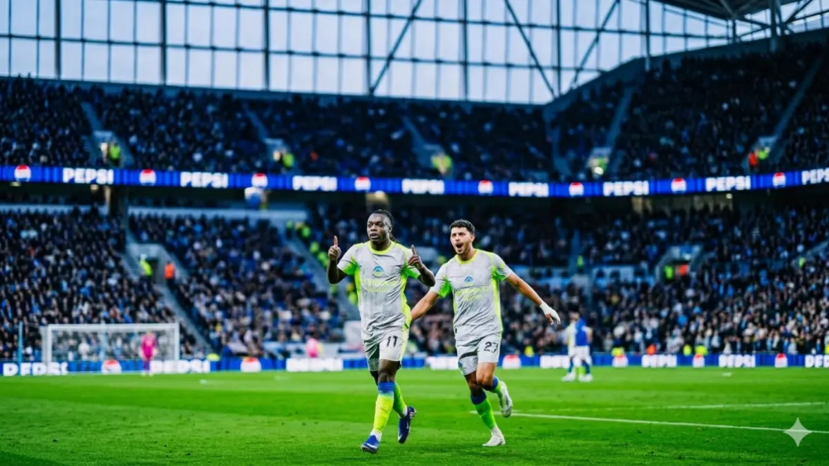 Jérémy Doku merayakan golnya ke gawang Everton. (Instagram. Manchester City)