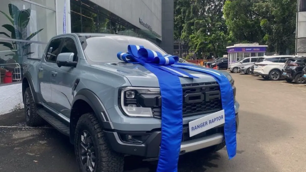 Tampilan dari Ford Ranger Raptor.(ANTARA/Chairul Rohman)