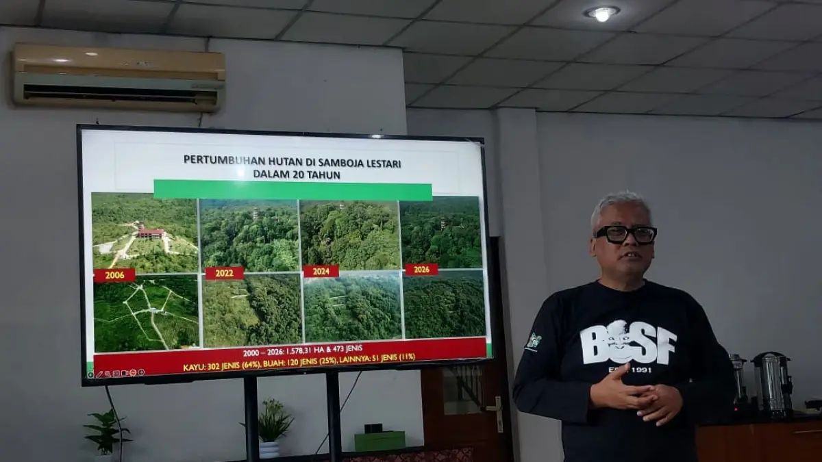 Borneo Orangutan Survival Foundation (BOSF) memaparkan kerusakan hutan di Samboja, Kalimantan Timur dalam beberapa tahun terakhir. (KALTIM POST)