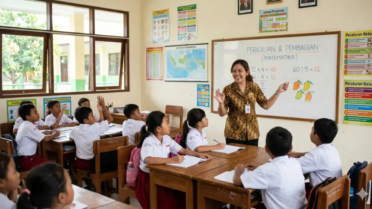 Ilustrasi guru non ASN sedang mengajar di kelas. (RADAR BALI)