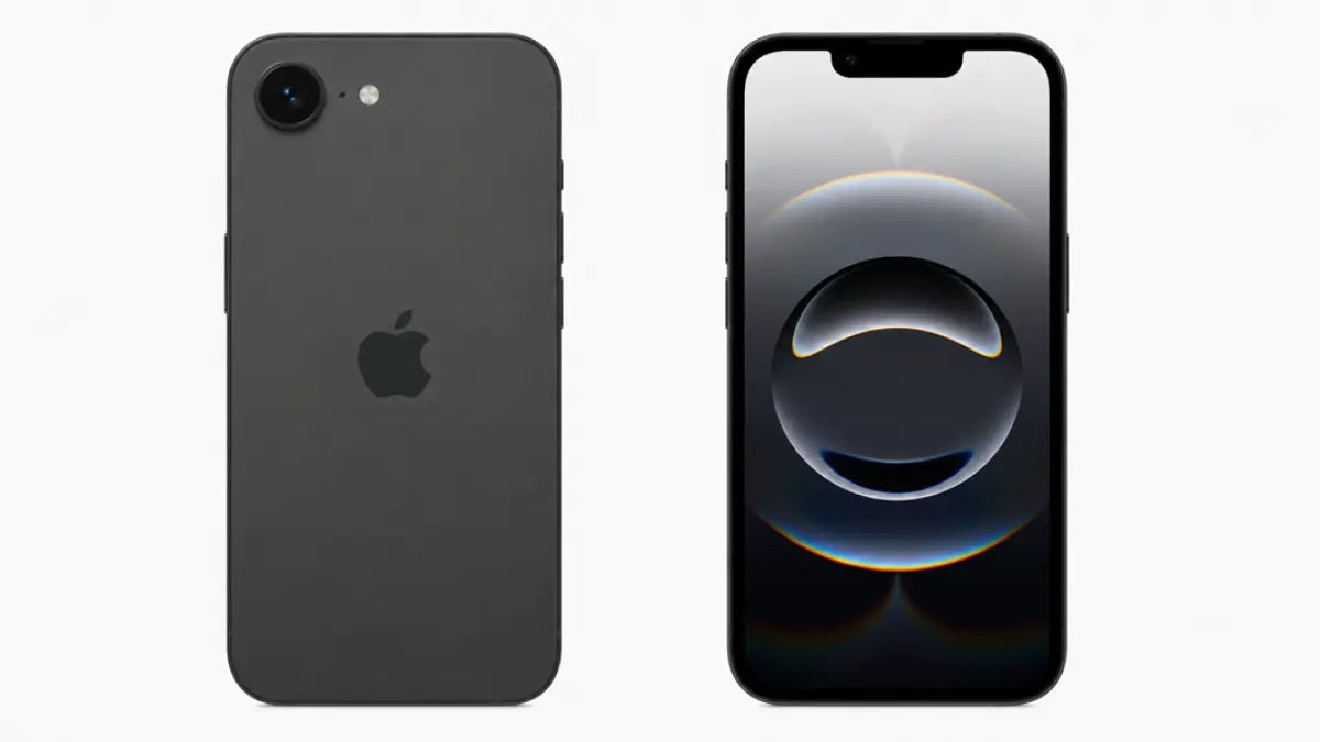 Ilustrasi konsep iPhone 18e dengan desain baru dan fokus pada efisiensi baterai. (Ilustrasi AI)