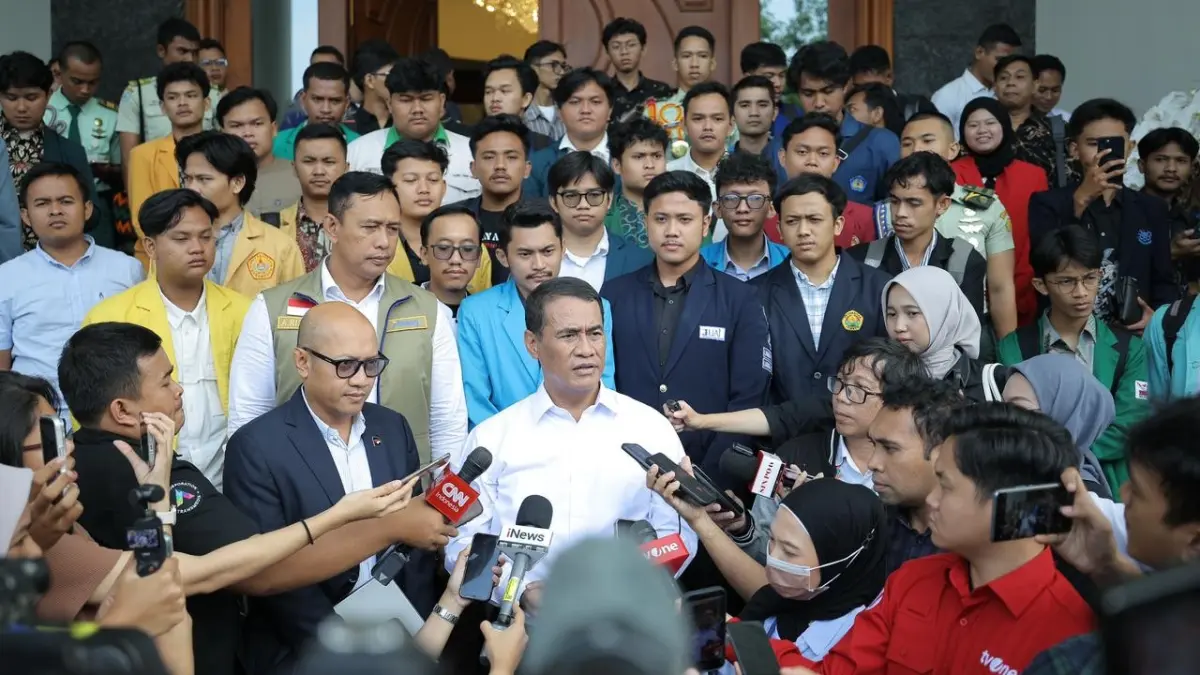 Menteri Pertanian Andi Amran Sulaiman usai menggelar dialog terbuka bersama 118 BEM pada Rabu (6/5). (DOK KEMENTAN RI)