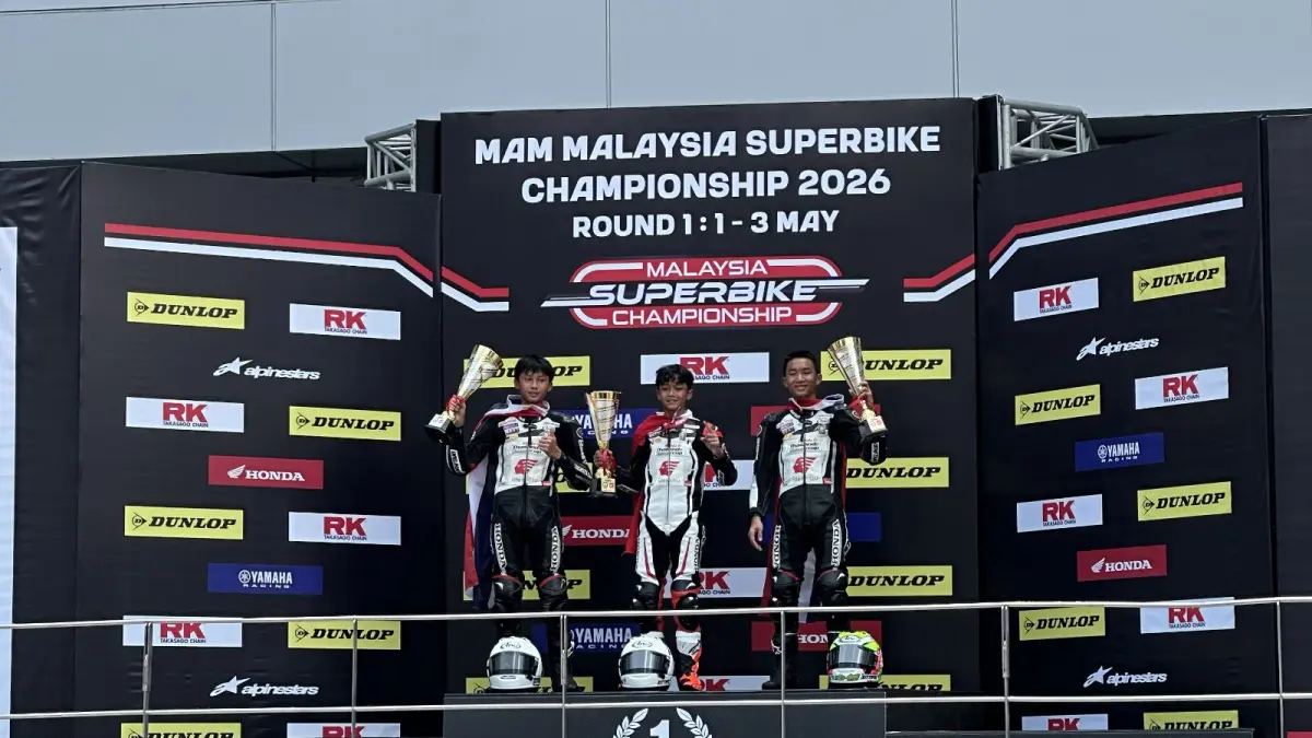 Pebalap muda Indonesia naik podium pada pembuka Malaysia Superbike Championship 2026 di Sepang.