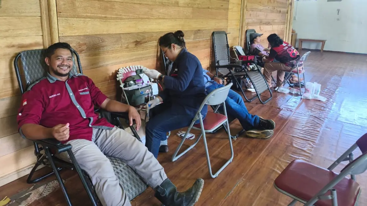 PT Bintang Harapan Desa (BHD) menggelar kegiatan donor darah bekerja sama dengan Palang Merah Indonesia (PMI) Kabupaten Sanggau pada Kamis (7/5). (ISTIMEWA)
