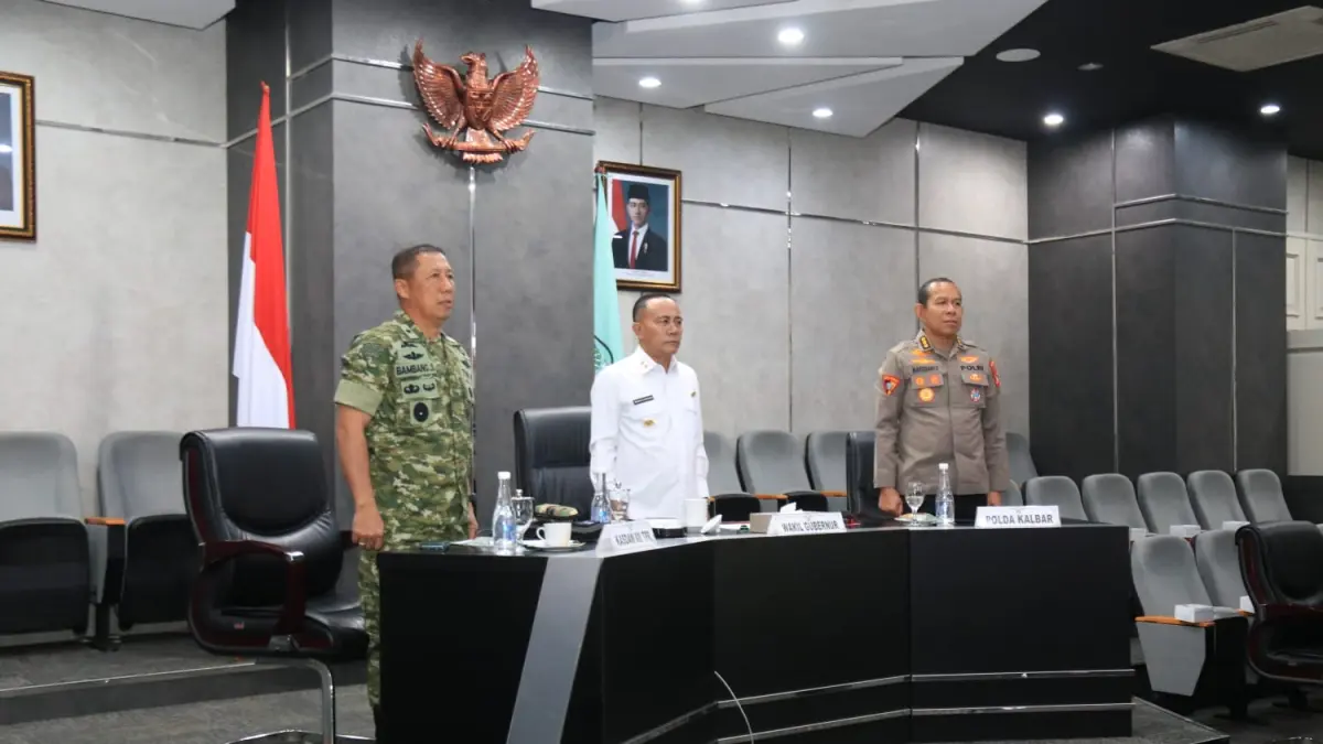Wakil Gubernur Kalimantan Barat, Krisantus Kurniawan, menghadiri Apel Kesiapsiagaan Karhutla Nasional 2026 yang dipusatkan di Sumatera Selatan dan diikuti secara virtual (Adpim Pemprov Kalbar)
