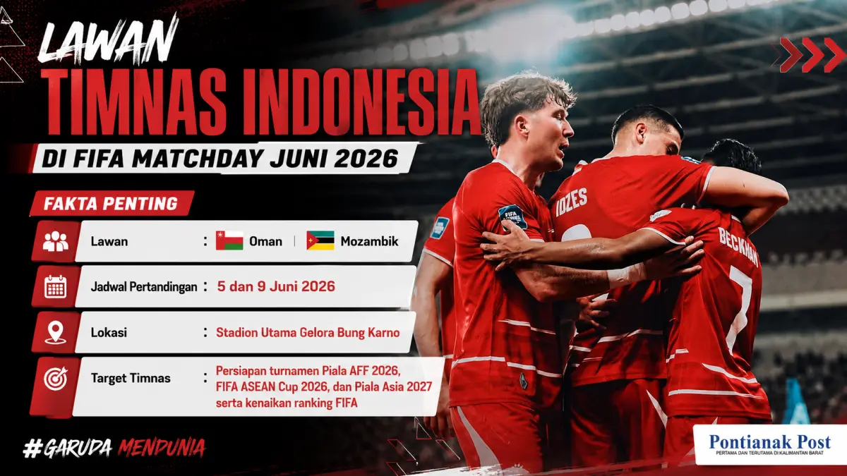 Timnas Indonesia akan menghadapi Oman dan Mozambik dalam agenda FIFA Matchday periode Juni 2026. (Instagram Jay Idzez, Diolah AI/Pontianak Post)