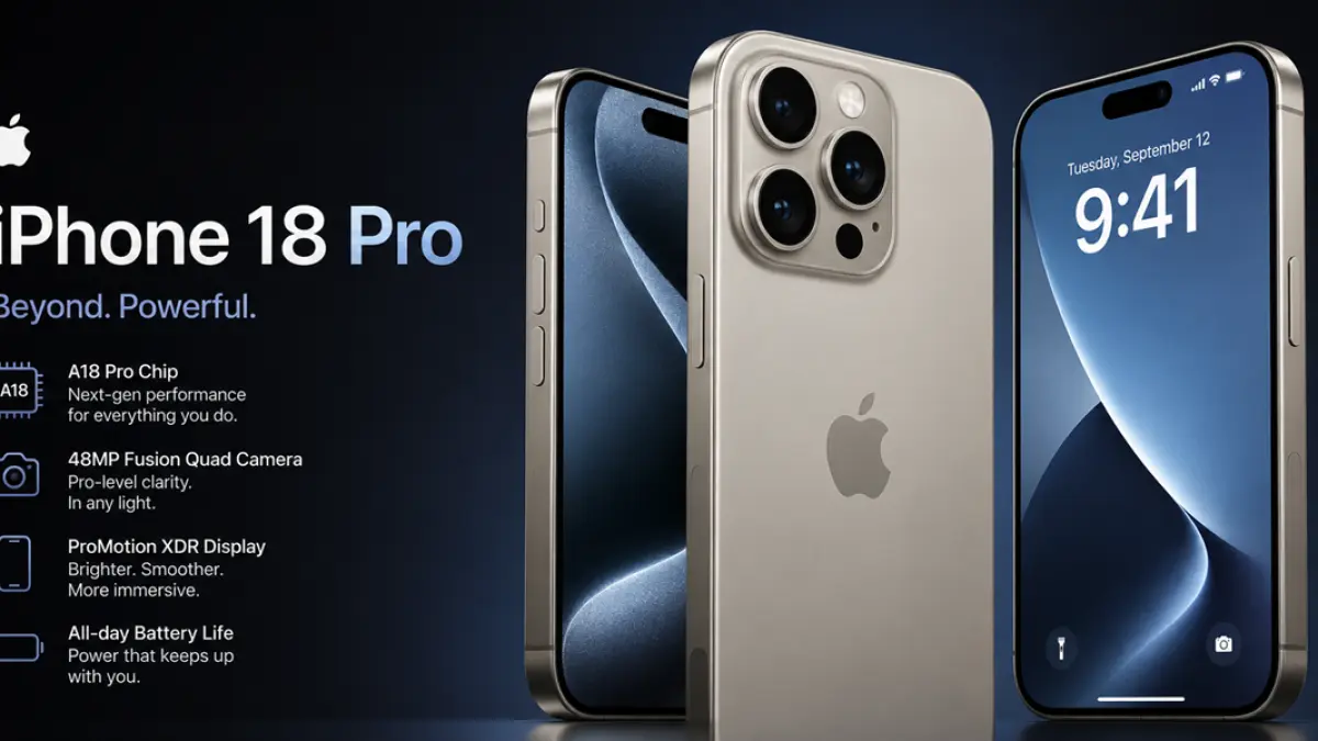 iPhone 18 Pro yang akan diluncurkan pada September tahun ini.(Ilustrasi AI)