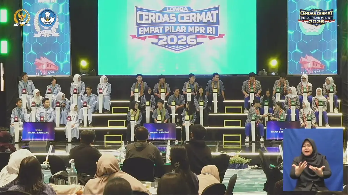 Lomba Cerdas Cermat (LCC) Empat Pilar MPR RI Tahun 2026 seleksi Tingkat Provinsi Kalimantan Barat pada 9 Mei 2026 lalu. (YOUTUBE MPR RI)