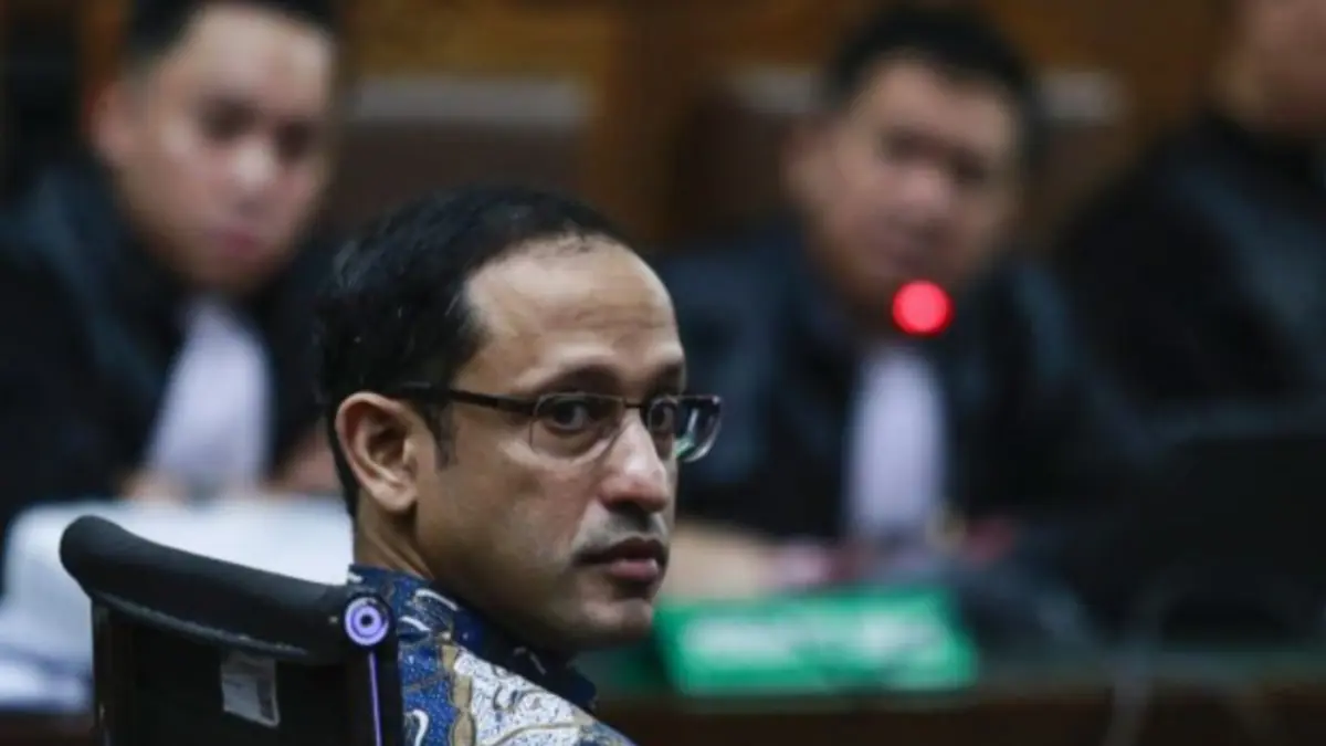 Terdakwa kasus dugaan korupsi pengadaan Chromebook dalam program digitalisasi pendidikan di Kemendikbudristek Nadiem Makarim menjalani sidang lanjutan di Pengadilan Tipikor, Jakarta, Senin (11/5).  (ANTARA FOTO/Asprilla Dwi Adha/wsj)