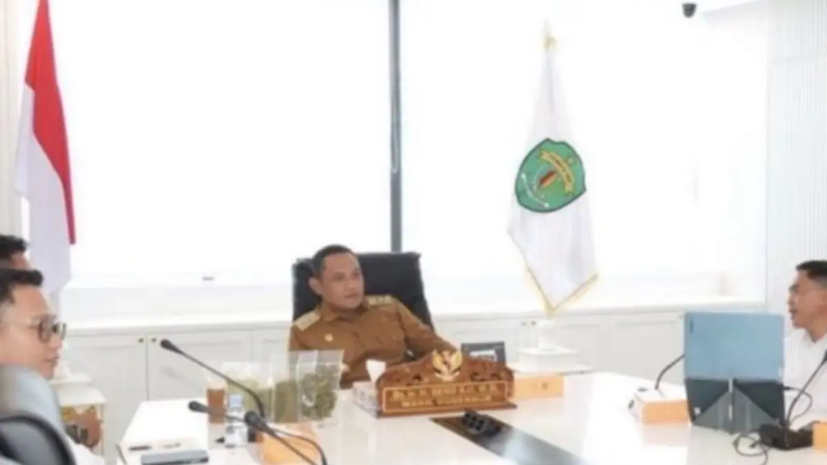 Wakil Gubernur Kaltim Seno Aji saat menerima audiensi PT Borneo Riseta Naturafarm dan PT DJB Botanicals Indonesia di Kantor Gubernur Kaltim. (ANTARA/ HO- Adpim)