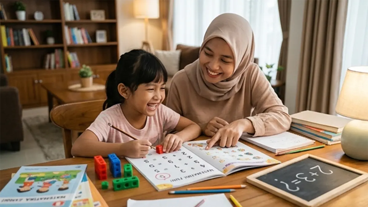 Ilustrasi anak belajar matematika (A)