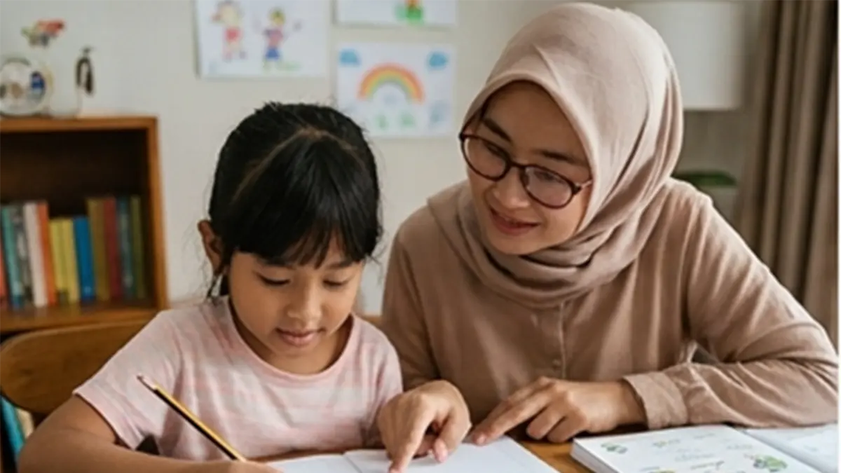 Ilustrasi anak belajar matematika (A)