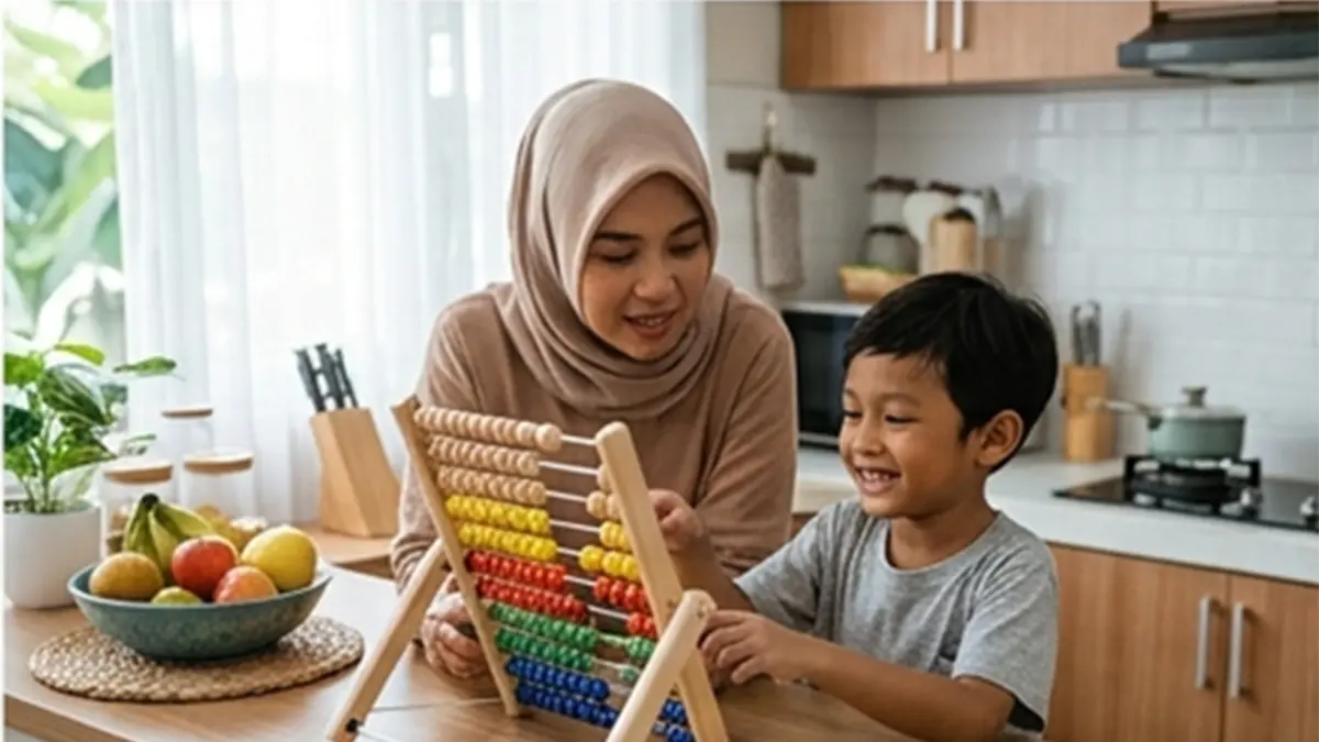 Ilustrasi anak belajar matematika (AI)