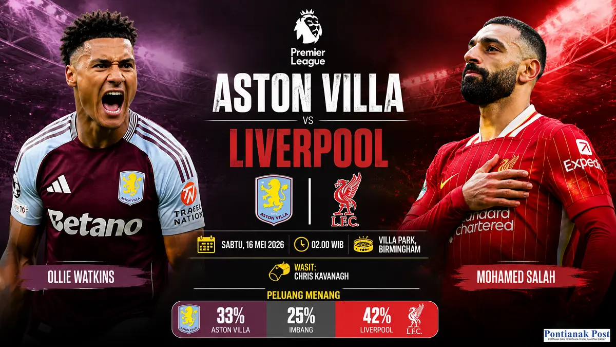 Mohamed Salah kembali berlatih dan siap memperkuat Liverpool saat menghadapi Aston Villa di Villa Park. (Infografis: AI/Pontianak Post)